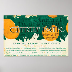 Poster Promoção justa do quinto citrino anual de Tulare