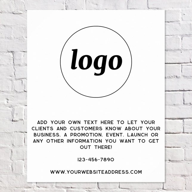 Poster Promocional de texto de logotipo Empresa (Logo with custom text business promotional branding poster)