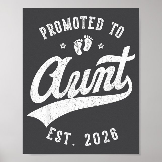 Poster Promoted To Aunt 2026 Baby Announcement Family Mat (Frente)