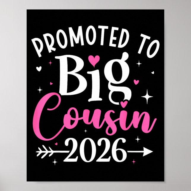 Poster Promoted To Big Cousin 2026 Cousin Baby Announceme (Frente)
