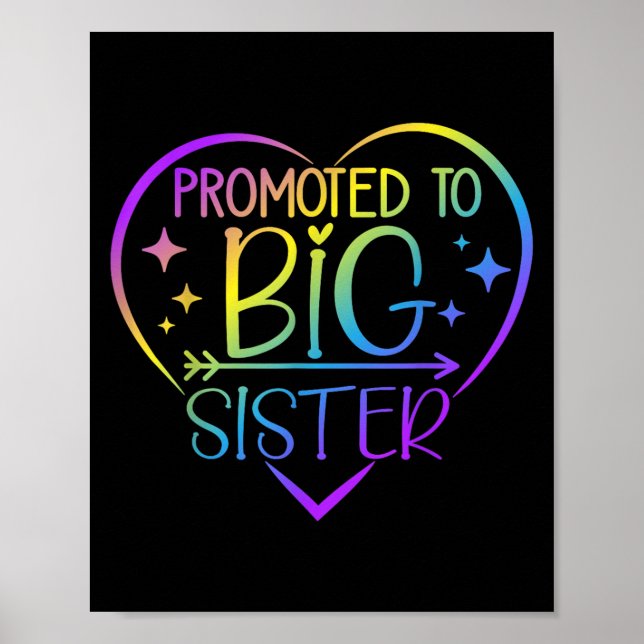 Poster Promoted To Big Sister - New Baby Birth Announceme (Frente)