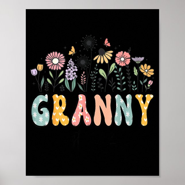 Poster Promoted To Granny Est. 2026 Daisy Floral Wildflow (Frente)