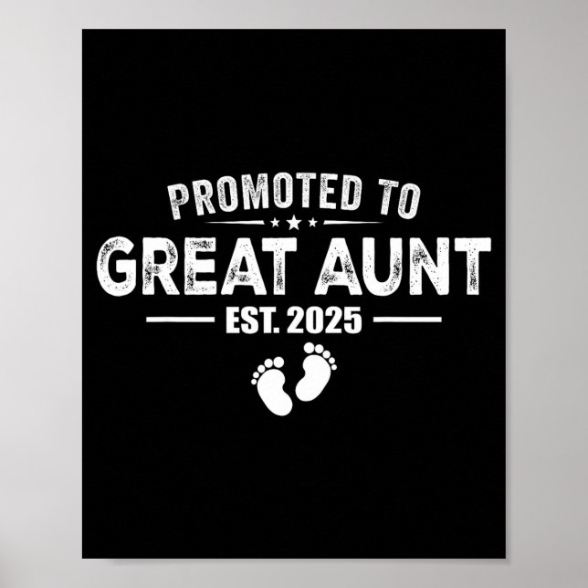 Poster Promoted To Great Aunt 2025 Baby &amp; Aunt Funny  (Frente)