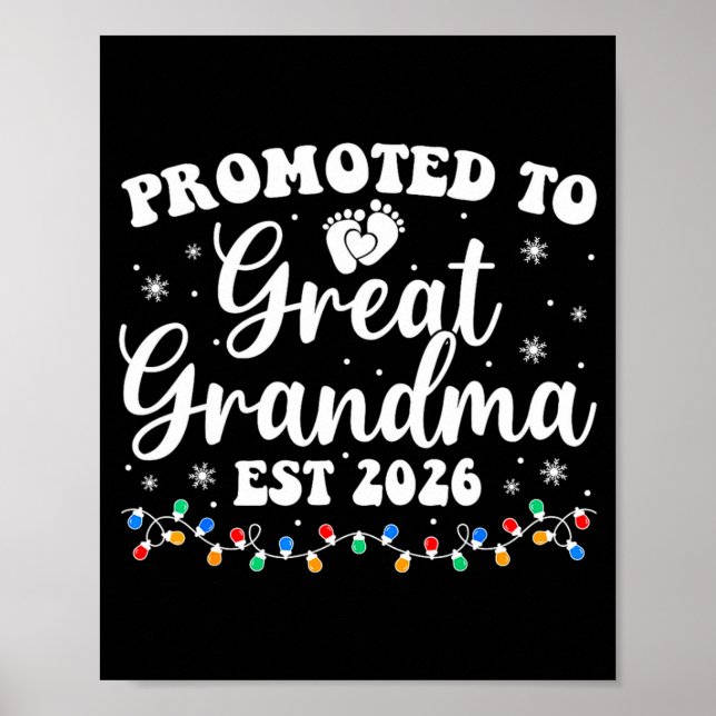 Poster Promoted To Great Grandma Est 2026 First Time New  (Frente)