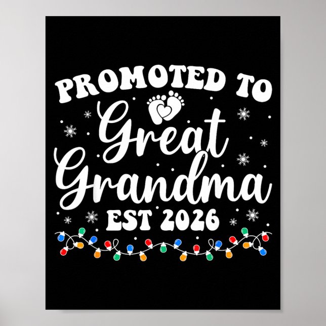 Poster Promoted To Great Grandma Est 2026 First Time New  (Frente)