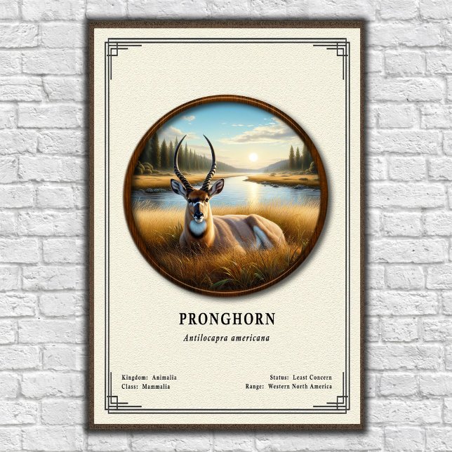 Poster Pronghorn (American Antelope) Zoology Series (Criador carregado)