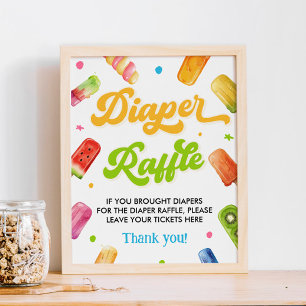 Poster Pronta para Chá de fraldas Fralda Raffle