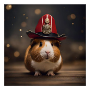 Póster Pronta para salvamento: guincho em chapéu de bombe