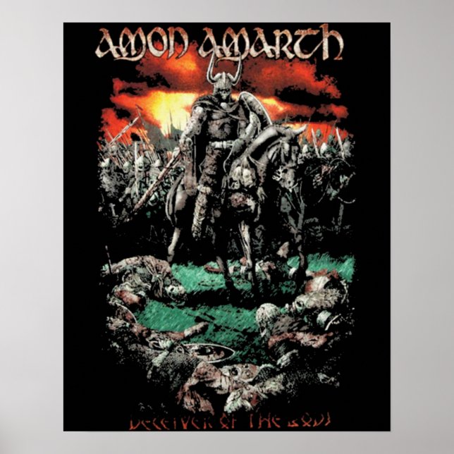 Poster Pronto Para A Guerra Amon Amarth Retro Música Jove (Frente)