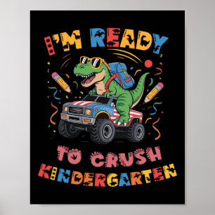 Poster Pronto Para Esmagar Caminhão Monstro De Jardim De 