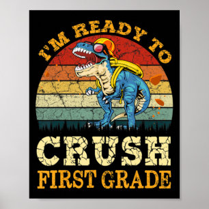 Poster Pronto Para Esmagar Dinossauro De Segundo Primeiro
