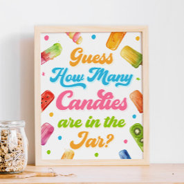 Poster Pronto para o Chá de fraldas Pop adivinha quantas