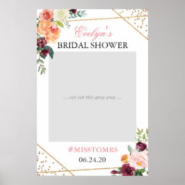 Póster Prop. de Fotografia do Chá de panela Floral Rosa-B