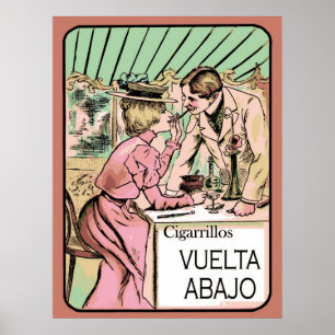 Póster Propaganda 1906 do cigarro do vintage