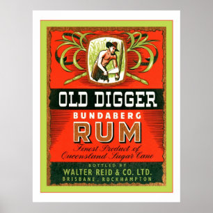 Póster Propaganda australiana do rum do vintage