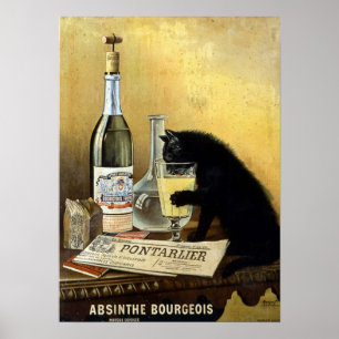 Póster Propaganda burguês do absinto do vintage