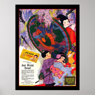 Poster Propaganda cor-de-rosa do sabão do japonês do