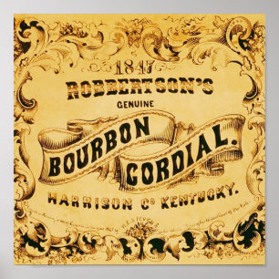 Póster Propaganda cordial do vintage do ~ de Bourbon