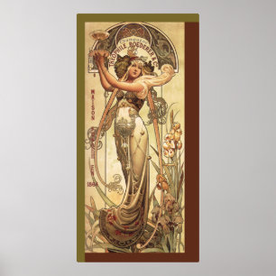 Póster Propaganda da bebida de Nouveau da arte