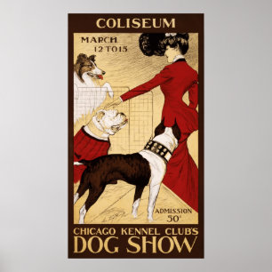 Póster Propaganda da exposição de cães de Chicago do