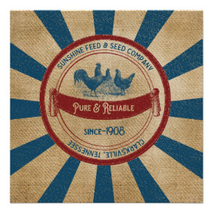 Póster Propaganda das galinhas da alimentação da luz do