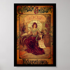 Poster Propaganda de chocolate de mulher vitoriana