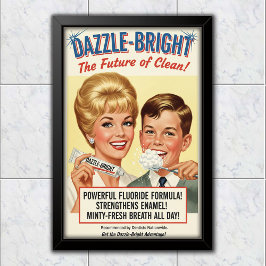 Poster Propaganda de Creme Dental Dazzle-Bright Vintage d