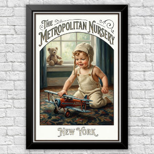 Poster Propaganda de moda infantil vintage dos anos 1920