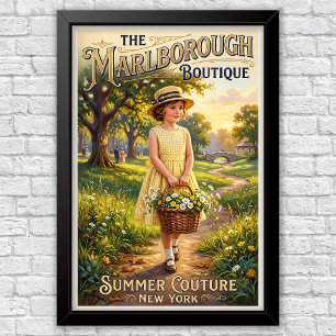 Poster Propaganda de moda infantil vintage dos anos 1920