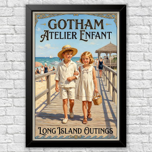 Poster Propaganda de Moda Infantil Vintage dos Anos 1920