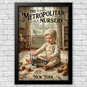 Poster Propaganda de moda infantil vintage dos anos 1920