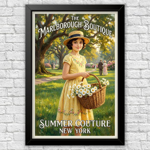 Poster Propaganda de moda infantil vintage dos anos 1920