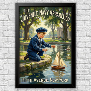 Poster Propaganda de moda infantil vintage dos anos 1920