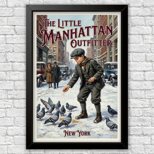 Poster Propaganda de moda infantil vintage dos anos 1920