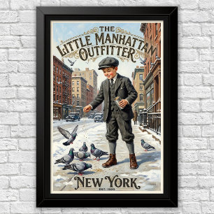 Poster Propaganda de Moda Infantil Vintage dos Anos 1920