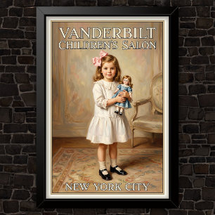 Poster Propaganda de moda infantil vintage dos anos 1920