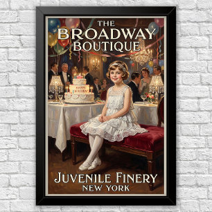 Poster Propaganda de moda infantil vintage dos anos 1920