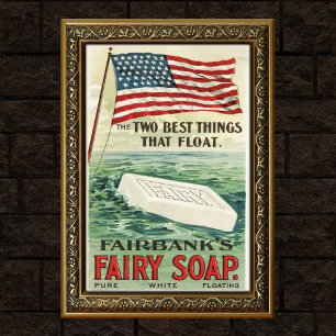 Poster Propaganda de Produto de Sabão Antigo