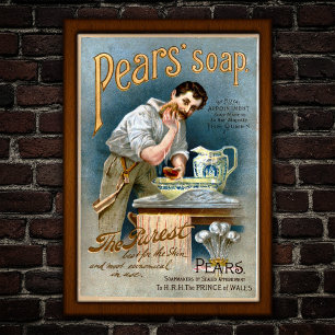 Poster Propaganda de Sabonete Vitoriana Vintage