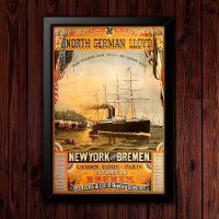 Propaganda de Viagens de Navio a Vapor Antigo