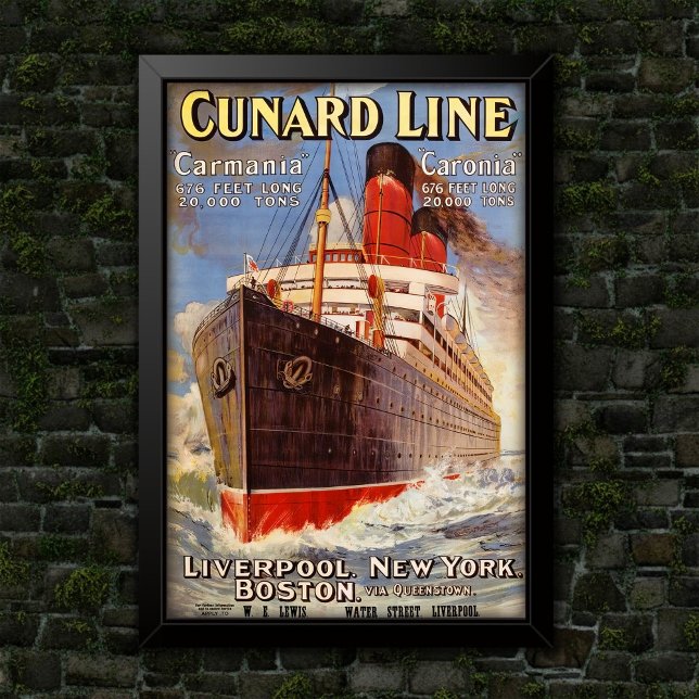 Poster Propaganda de Viagens de Transatlântico de Luxo da (Criador carregado)