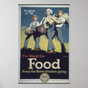 Poster Propaganda do Agricultor de Comidas Vintage para a