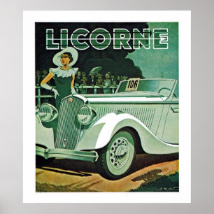 Póster Propaganda do automóvel de Licorne