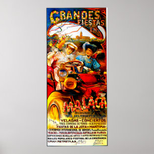 Póster Propaganda do automóvel do vintage do ~ da espanh