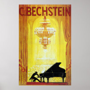 Póster Propaganda do piano de C. Bechstein Alemão do