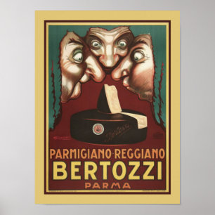 Poster propaganda do queijo de Bertozzi dos anos 30