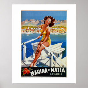 Póster Propaganda do viagem de Vintage Porto di Massa