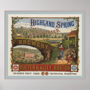 Poster Propaganda do vintage do ~ da cervejaria da