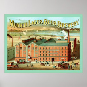 Póster Propaganda do vintage do ~ da cervejaria da