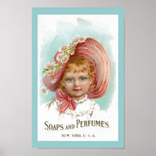 Póster Propaganda dos sabões e dos perfumes do vintage